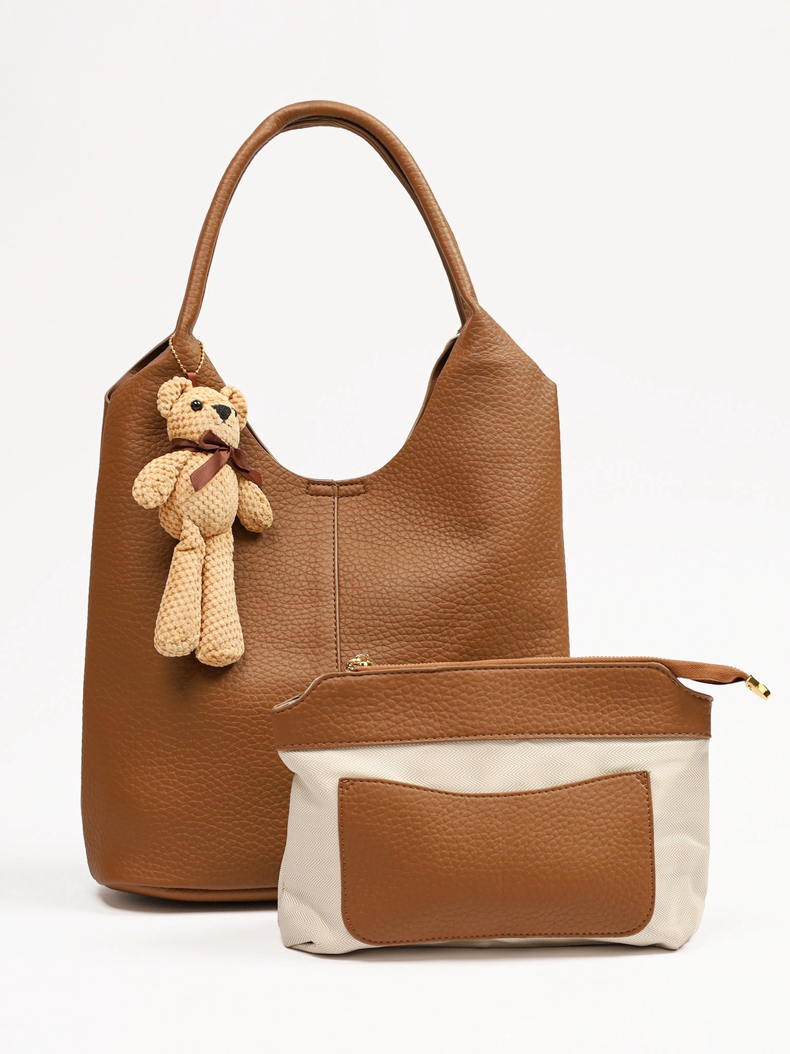 Сумка-шоппер с косметичкой и брелком в ассортименте